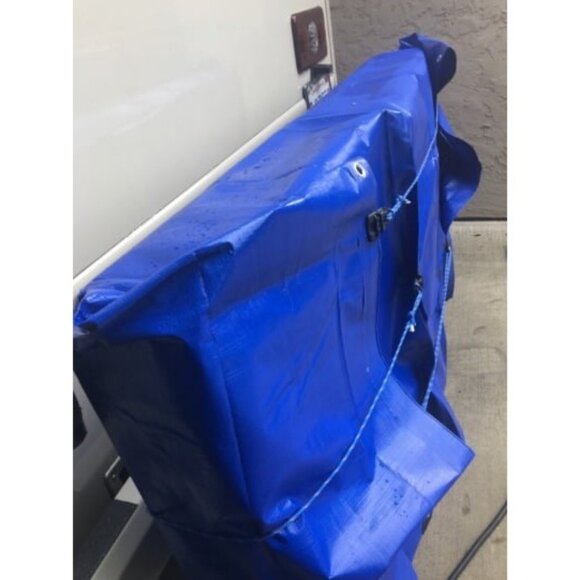 Large Waterproof Tarp Thick Poly Tarpaulin Ideal for Canopy Tents, Boats  8'x10' - Picture 1 of 2